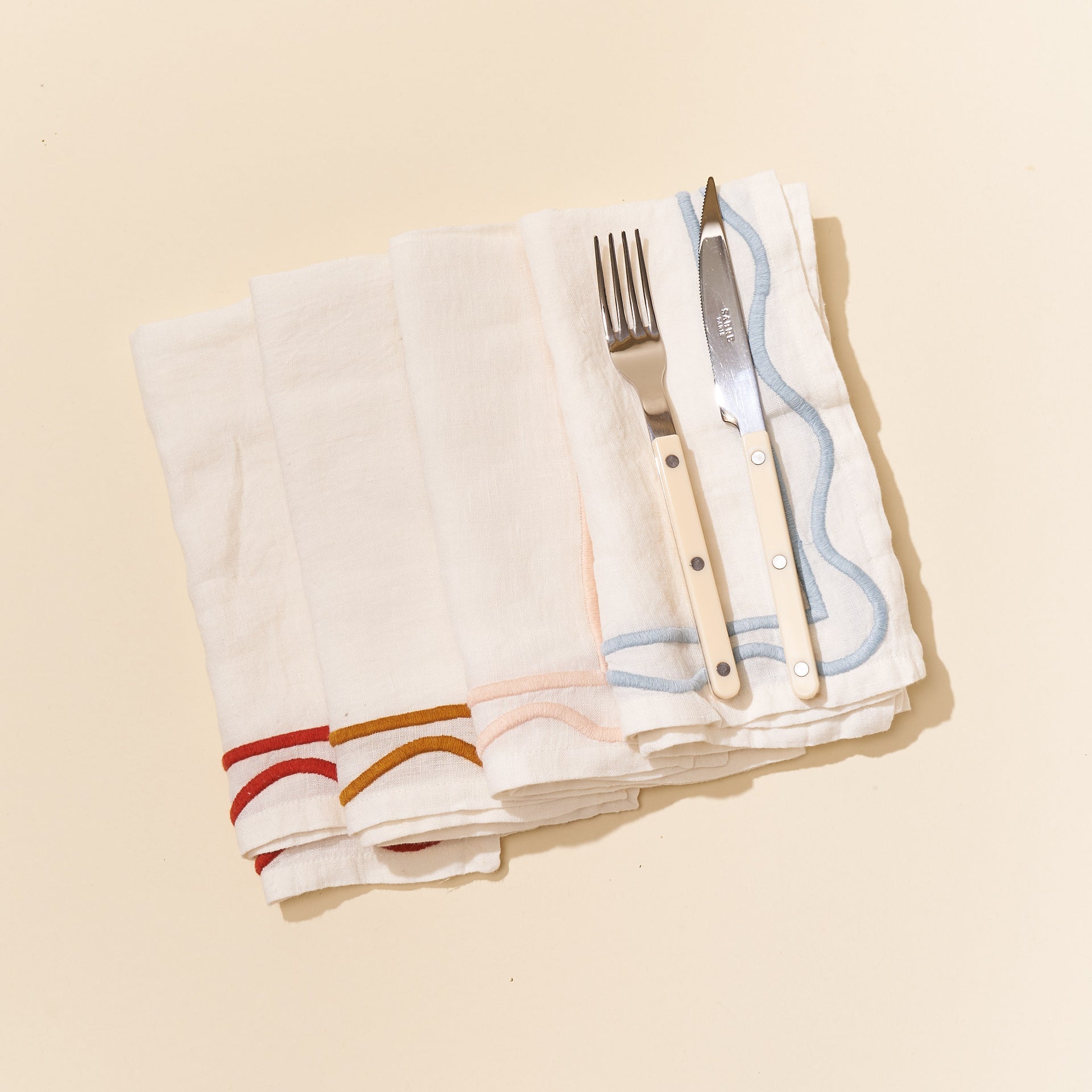 Misette Embroidered Linen Napkin