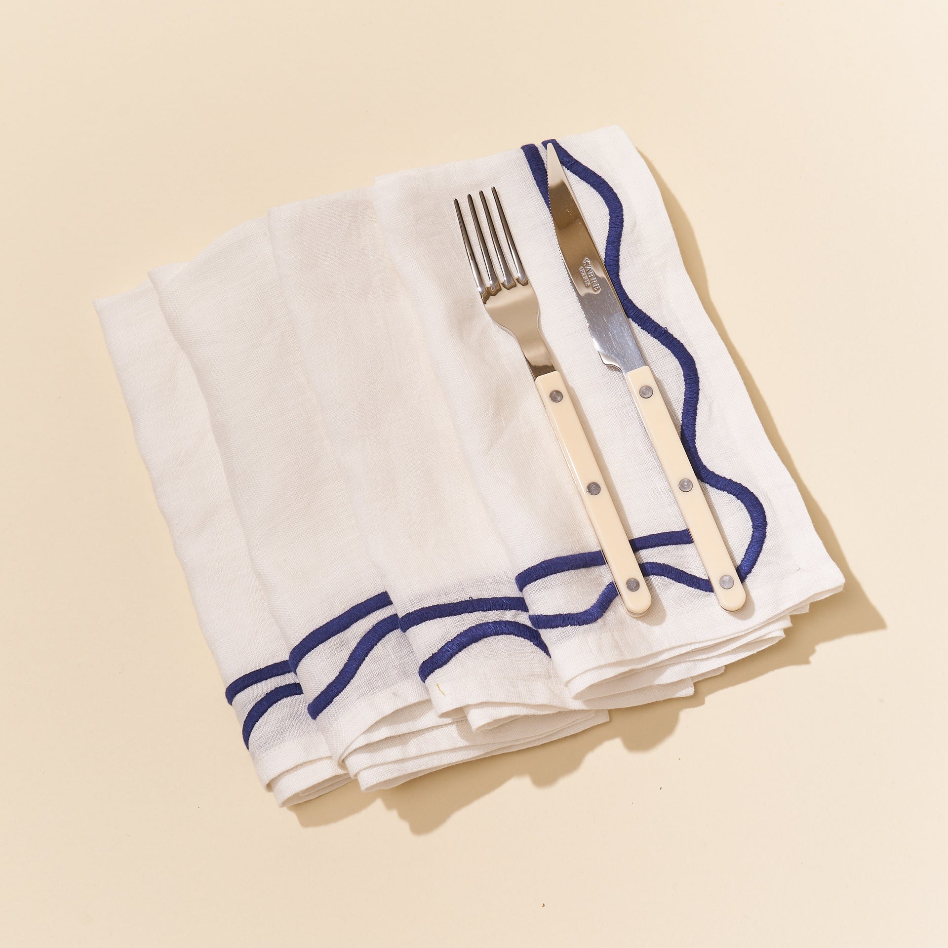 Misette Embroidered Linen Napkin