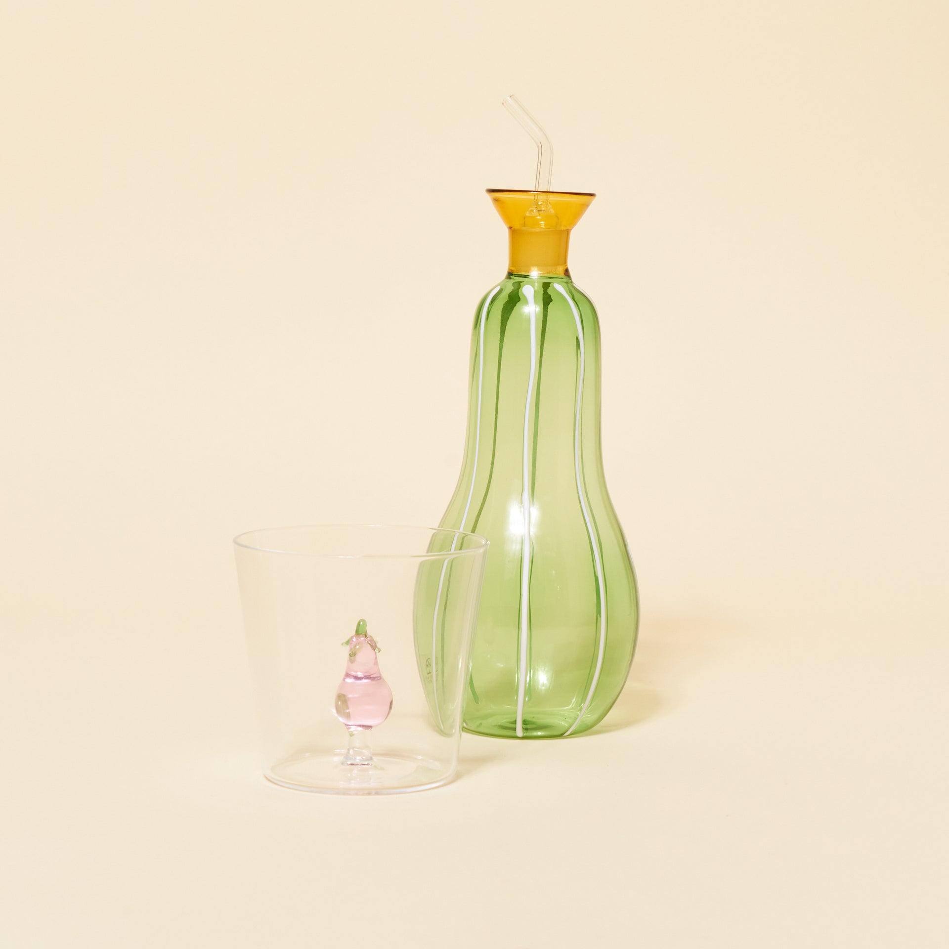 Glass Zucchini Oil Bottle