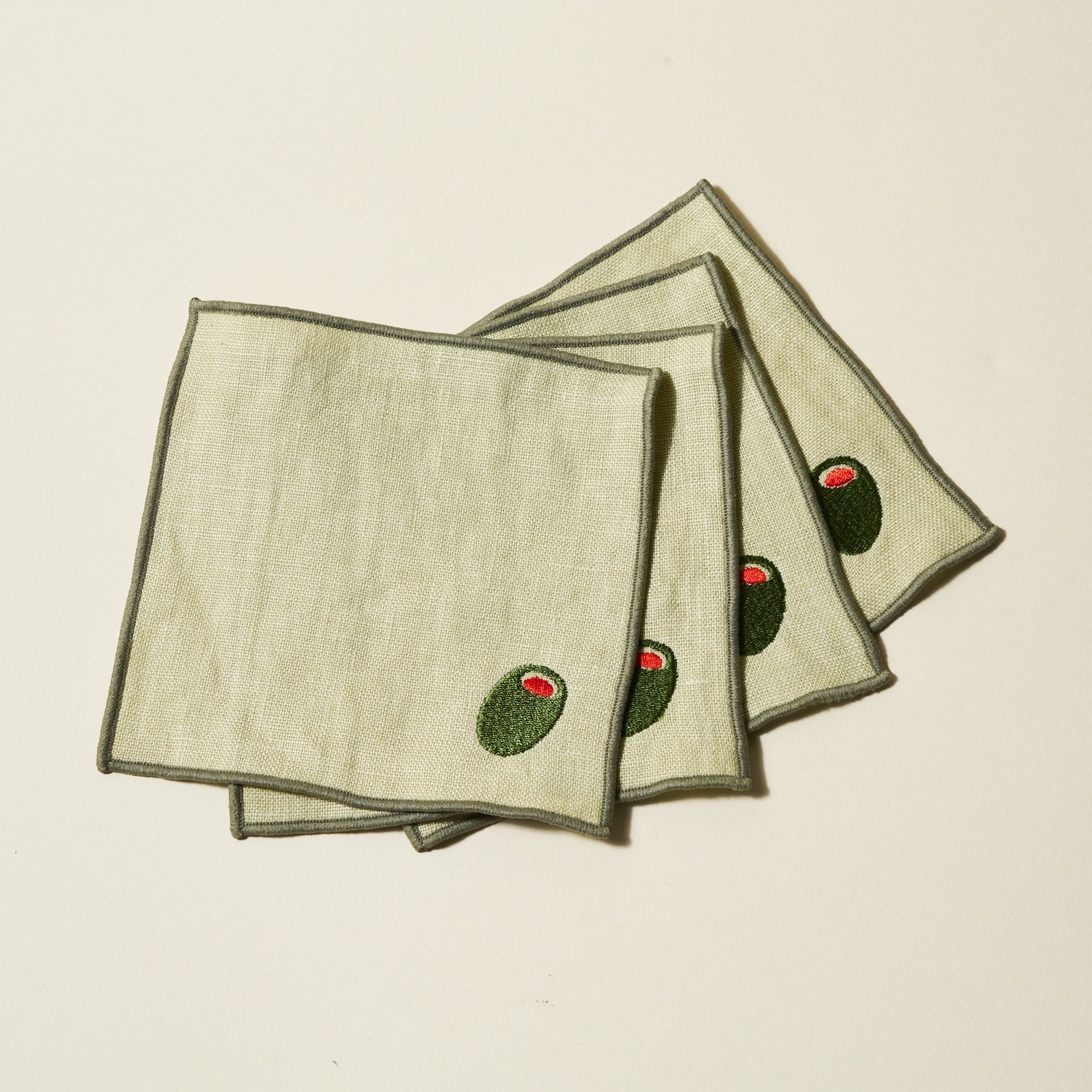 Olive Party Cocktail Napkins (Set of 4)