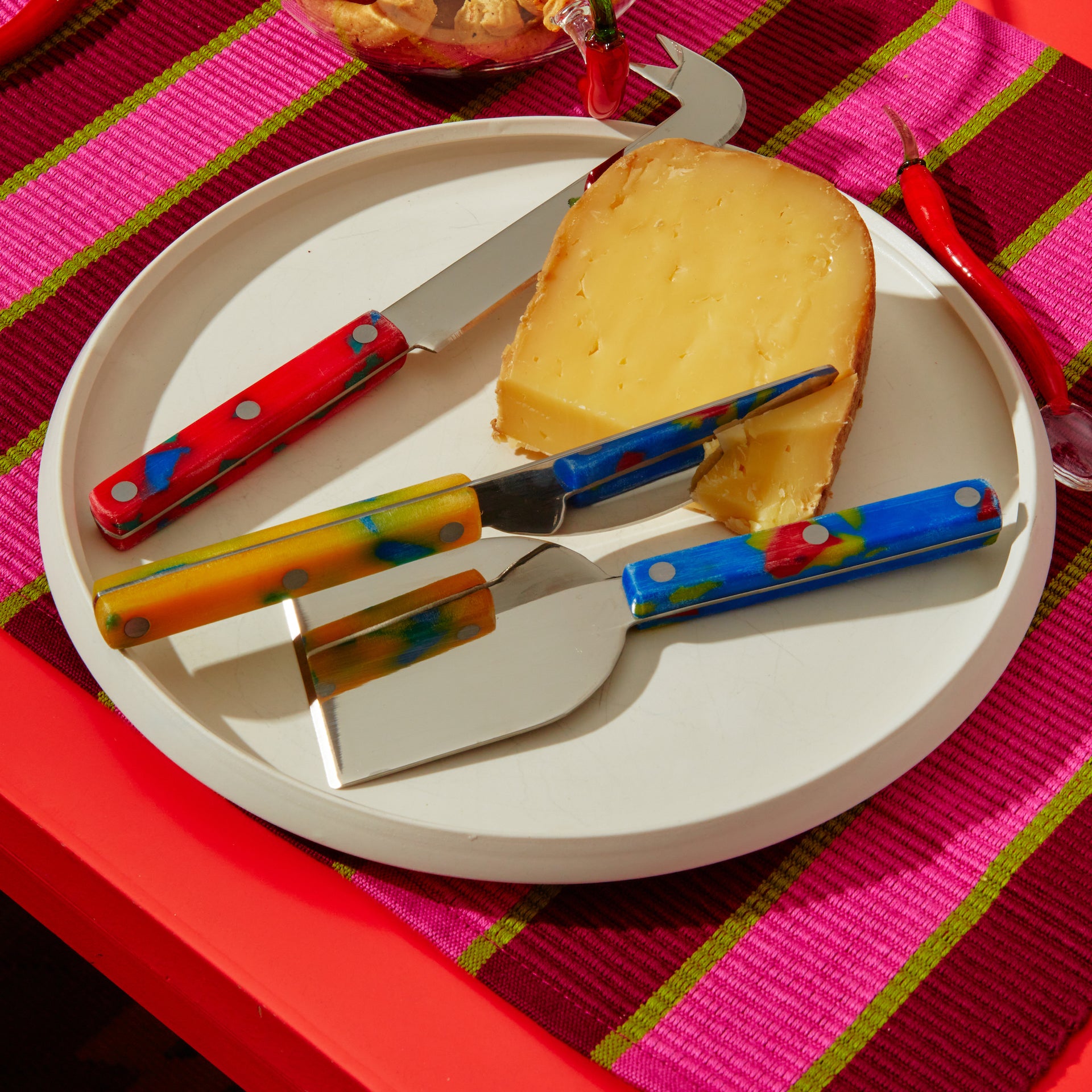 Rainbow Cheese Knives