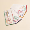 Misette Fruit & Veg Embroidered Linen Napkins (Set of 4)