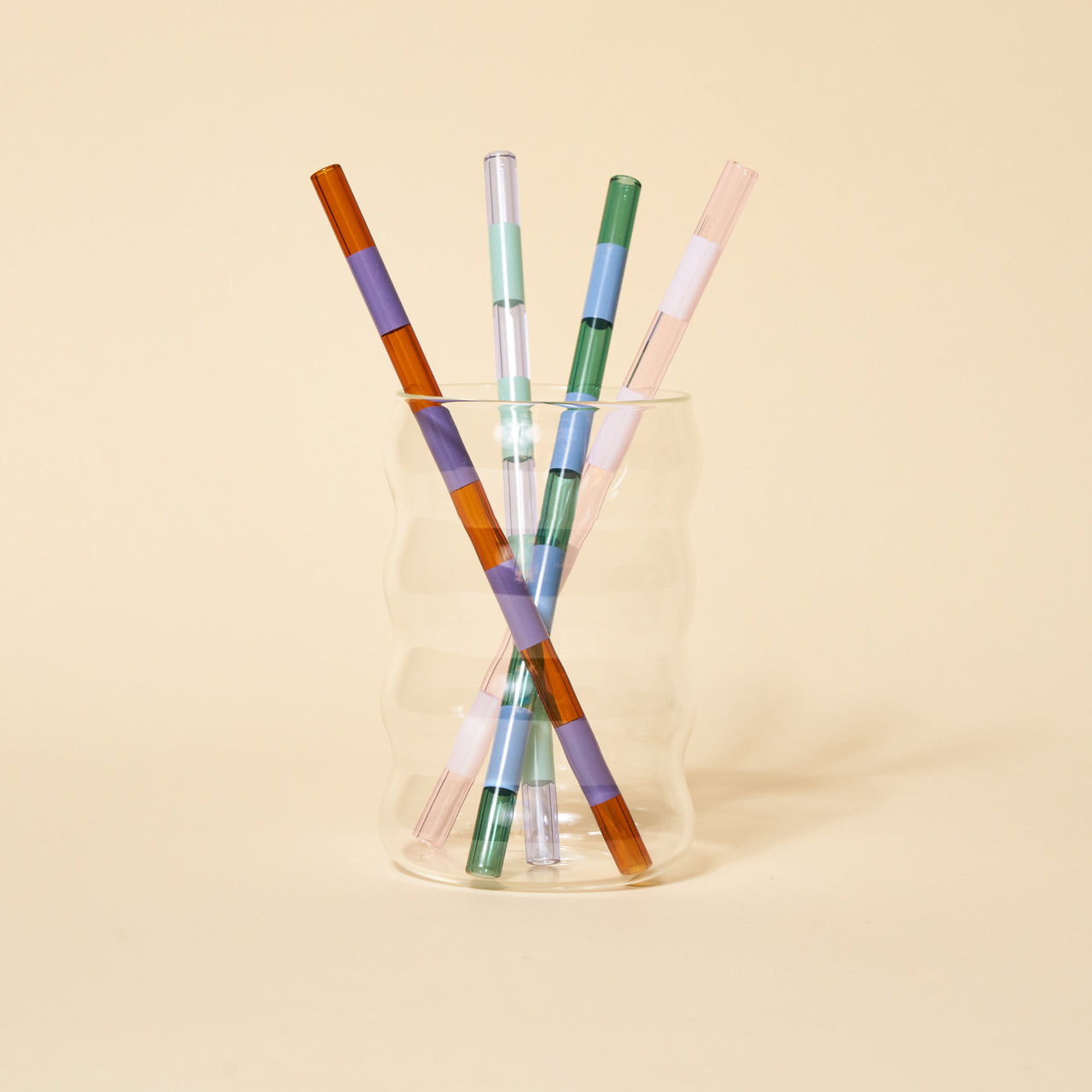 Striped Glass Straws (Set of 4)