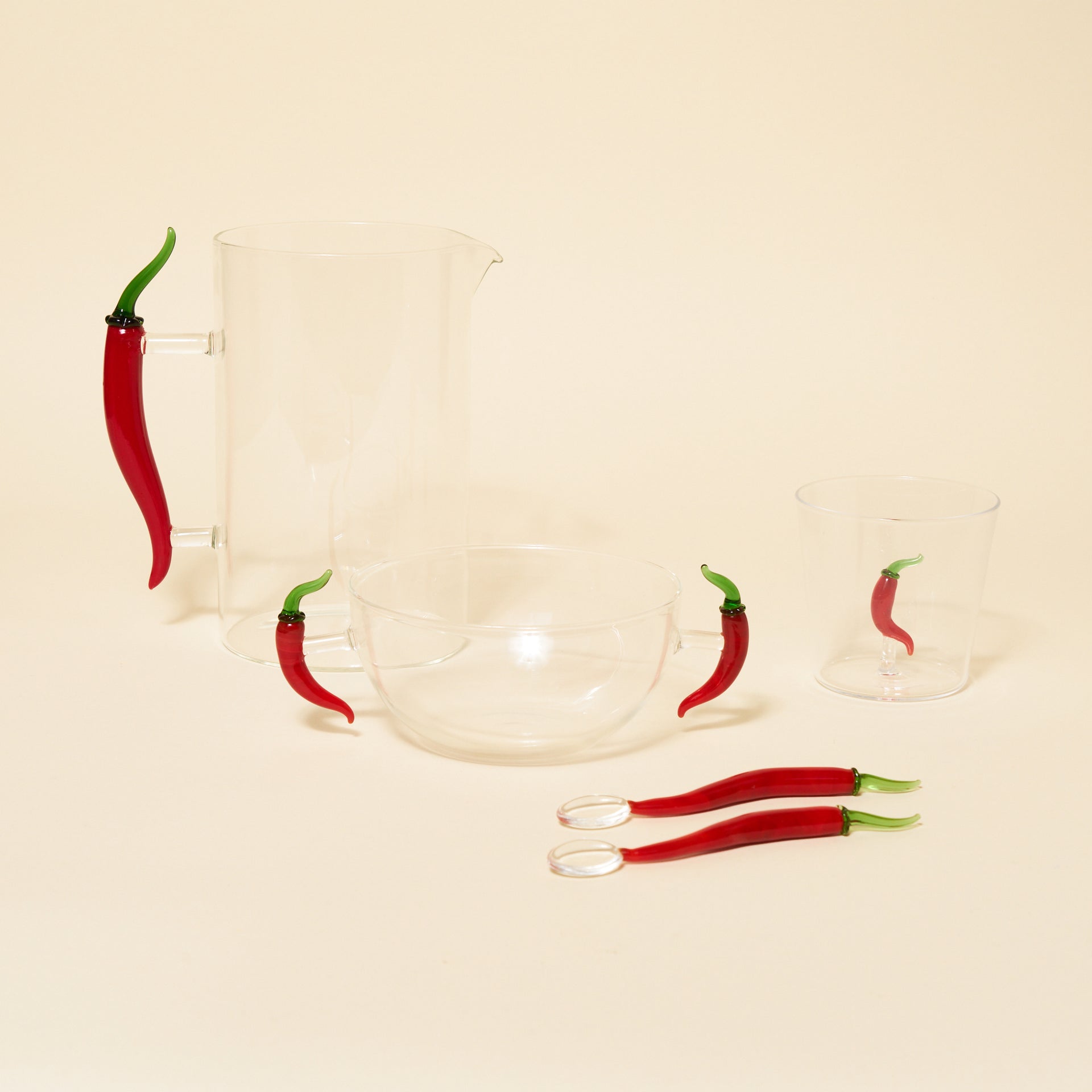 Glass Vegetable Spoons (Set Of 2)