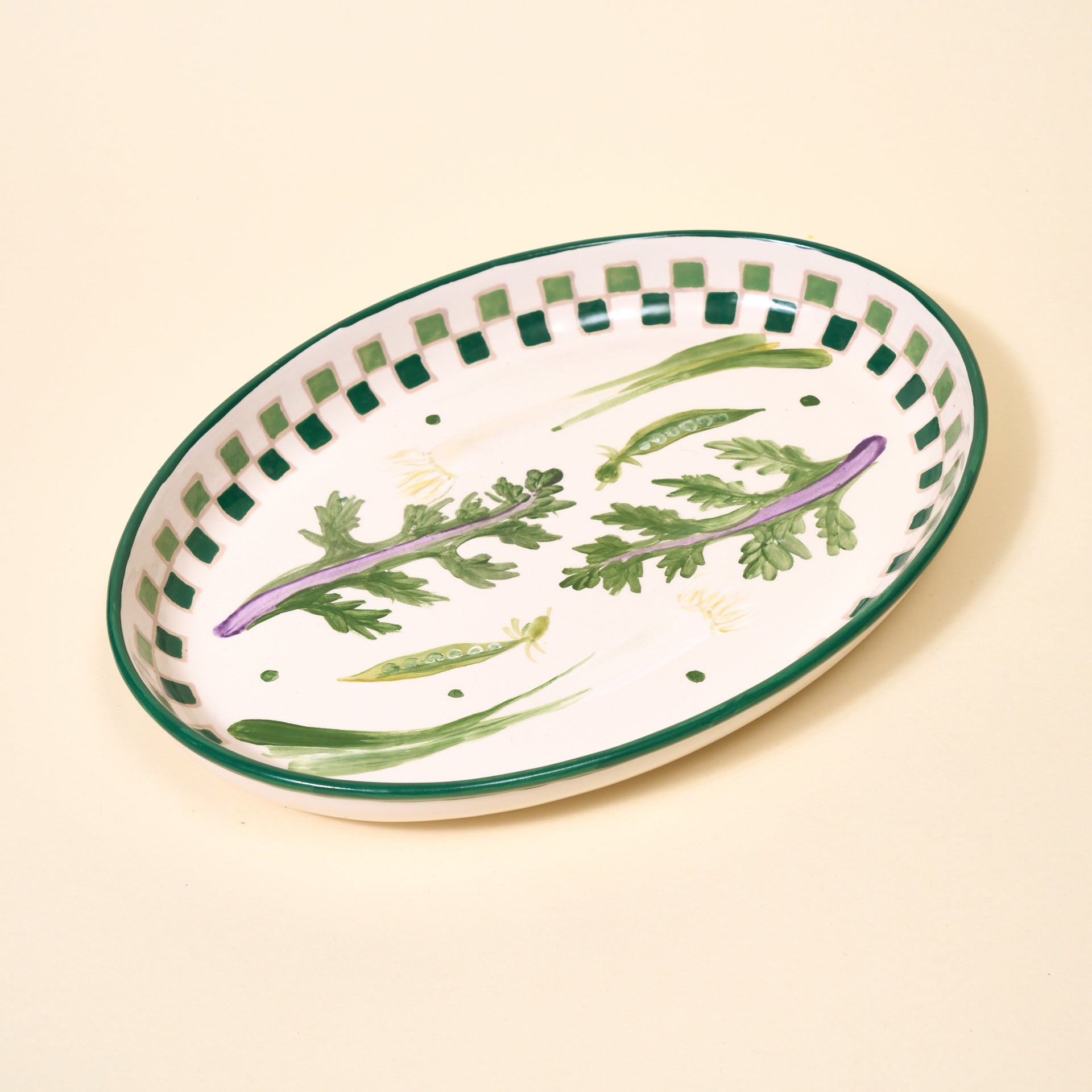 Hand-Painted Garden Serving Platter