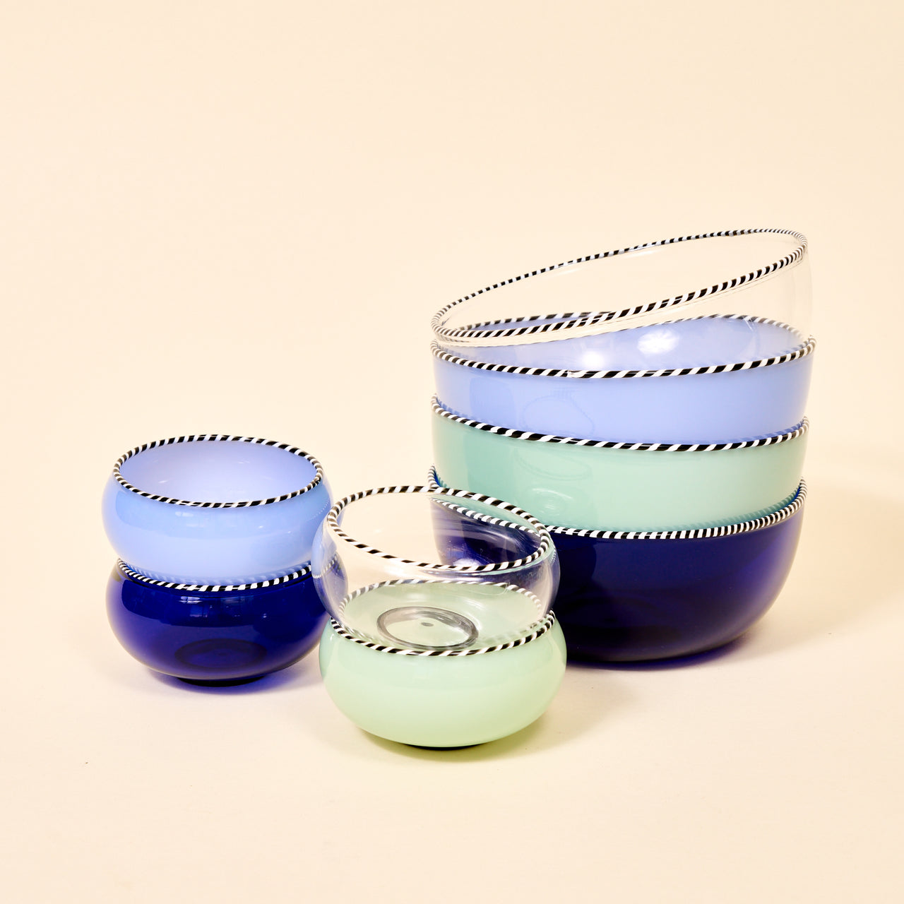 periwinkle, cobalt, clear, jade