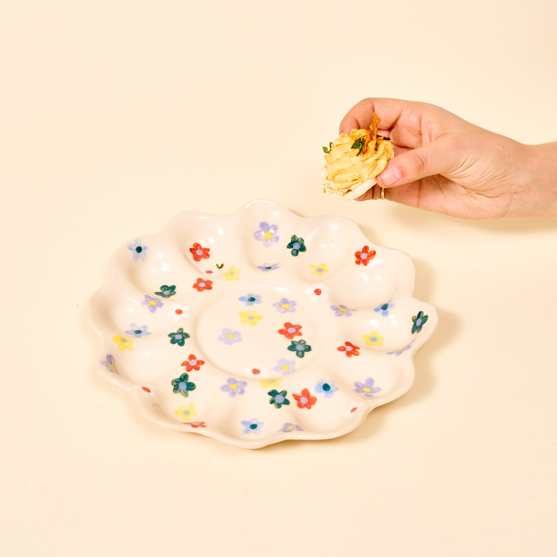 Floral Deviled Egg Platter