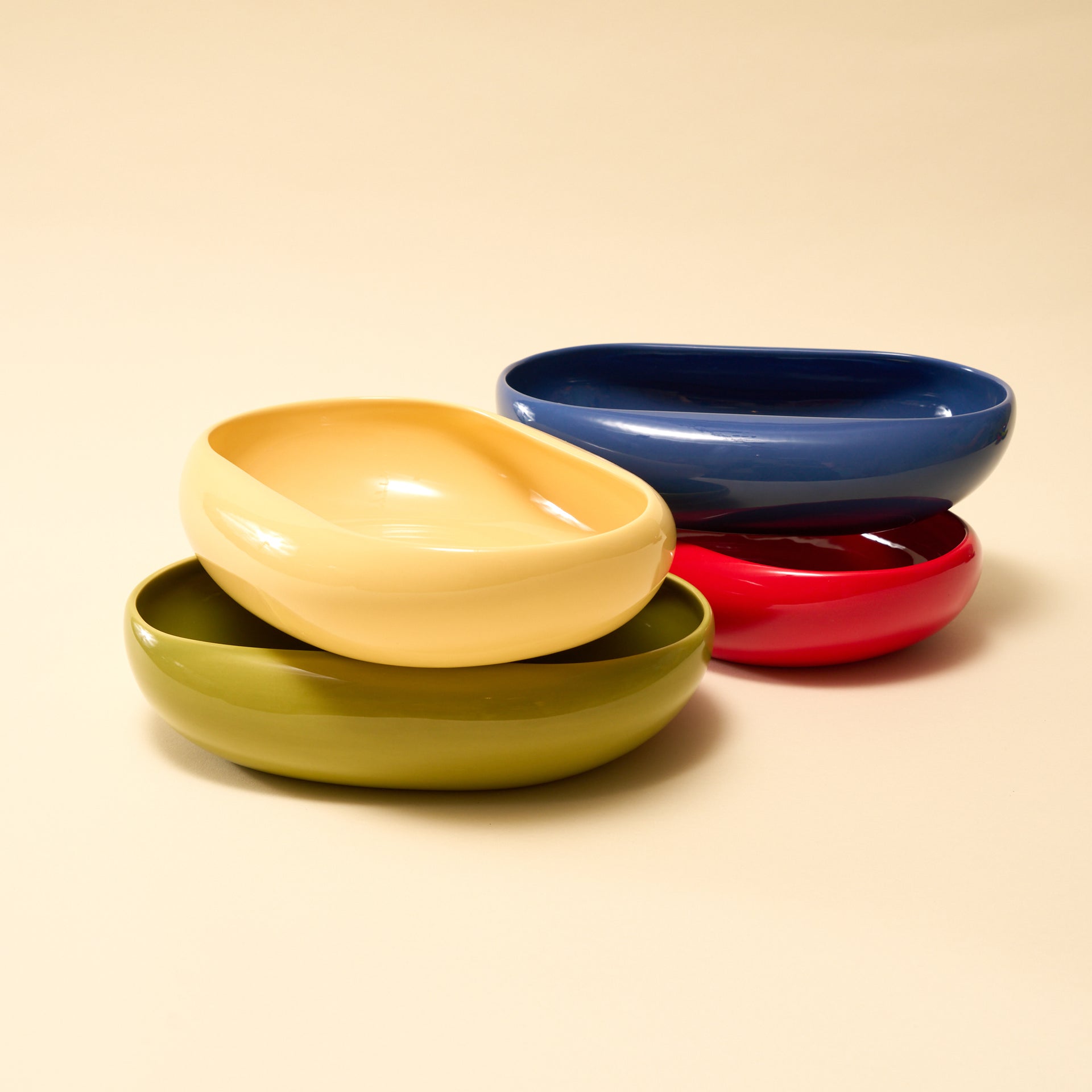 buttercream, federal blue, red, olive