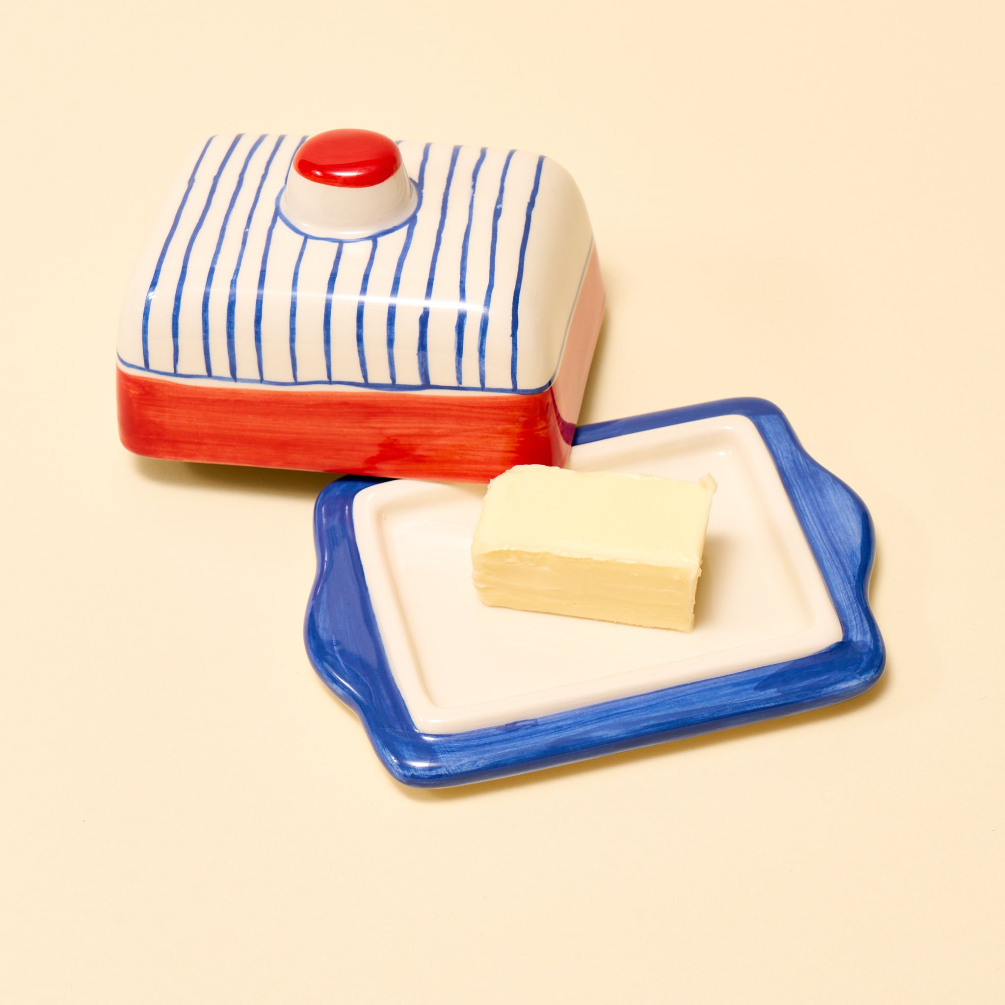 Big Night x Valsa Home Striped Butter Dish - Thumbnail 2