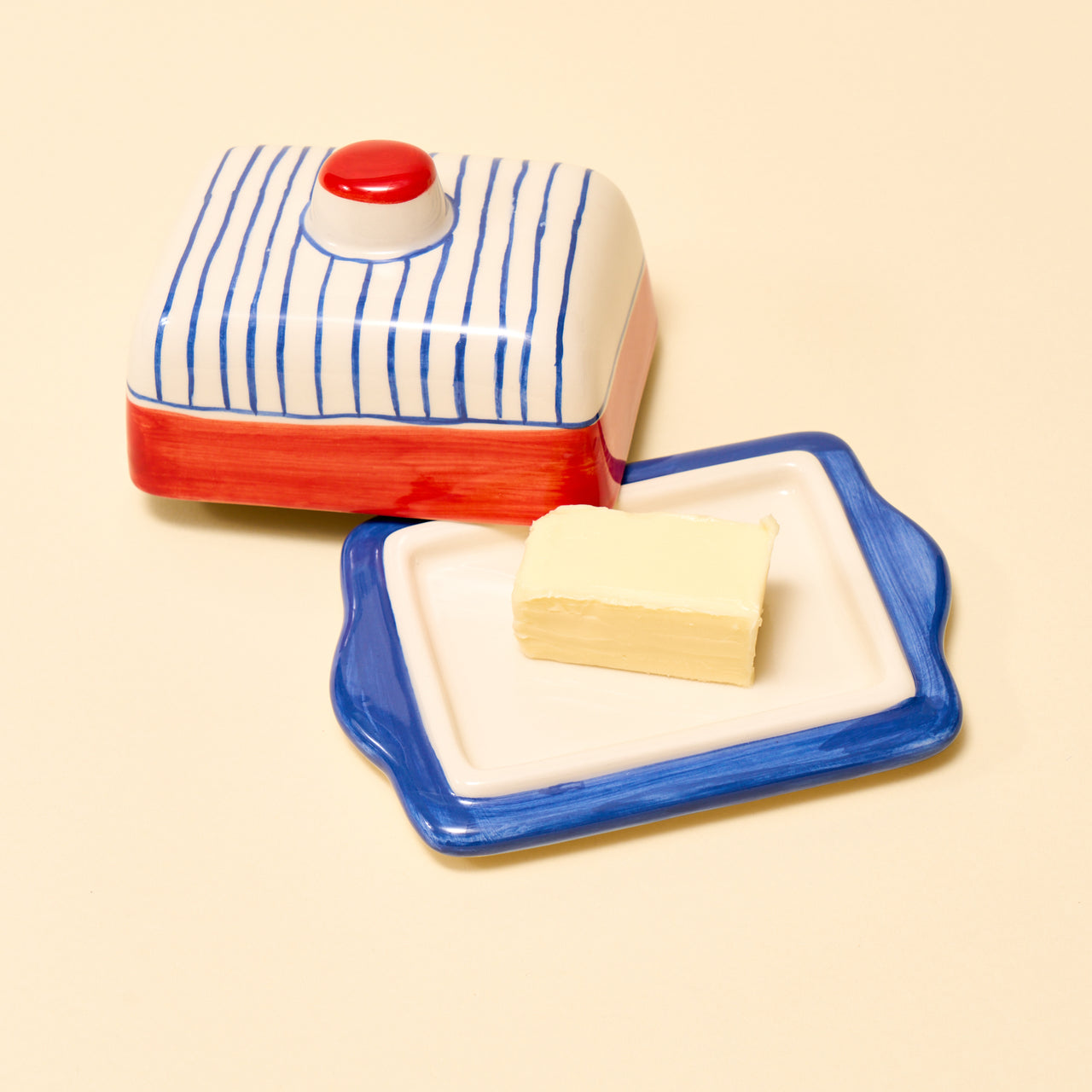 Big Night Striped Butter Dish