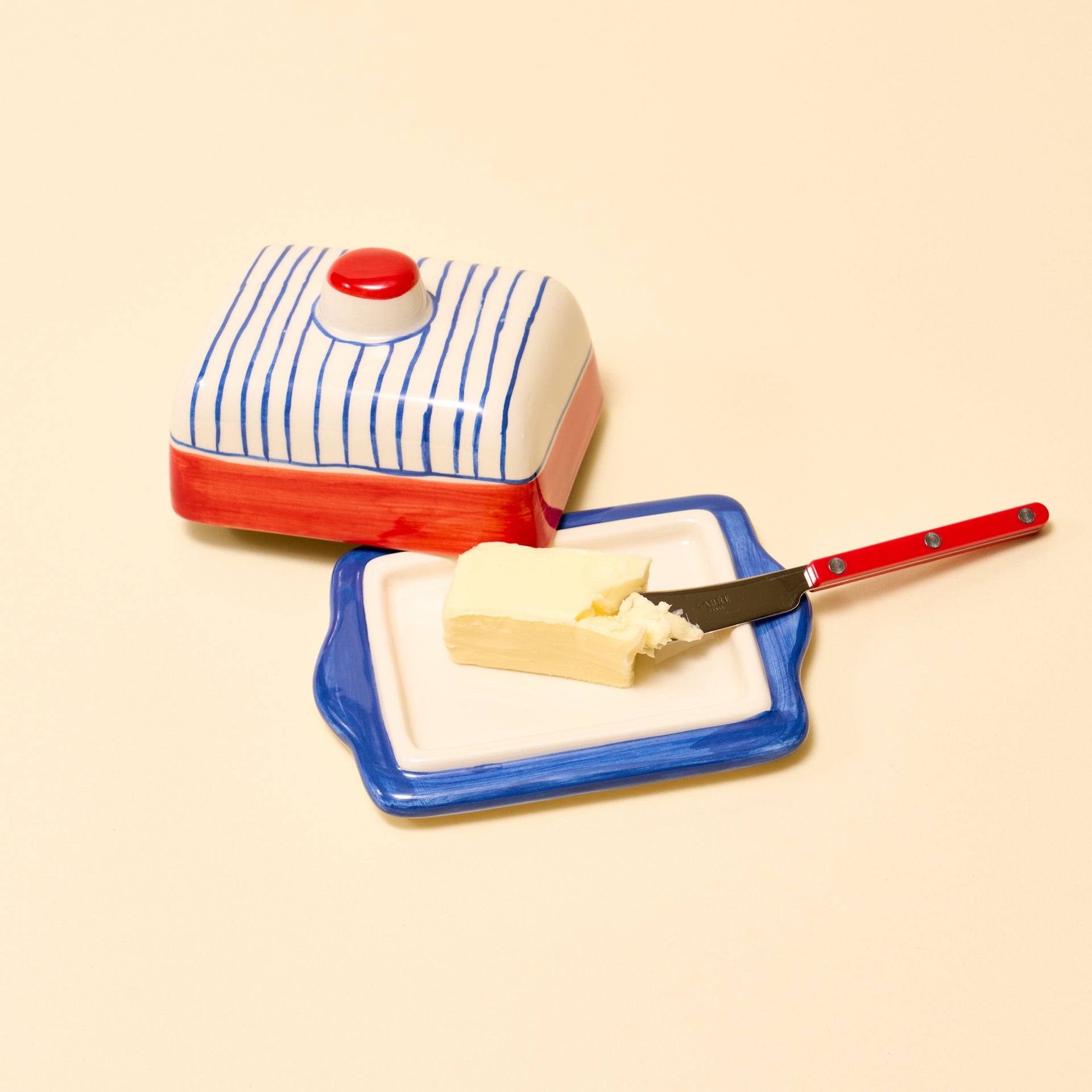 Big Night Striped Butter Dish