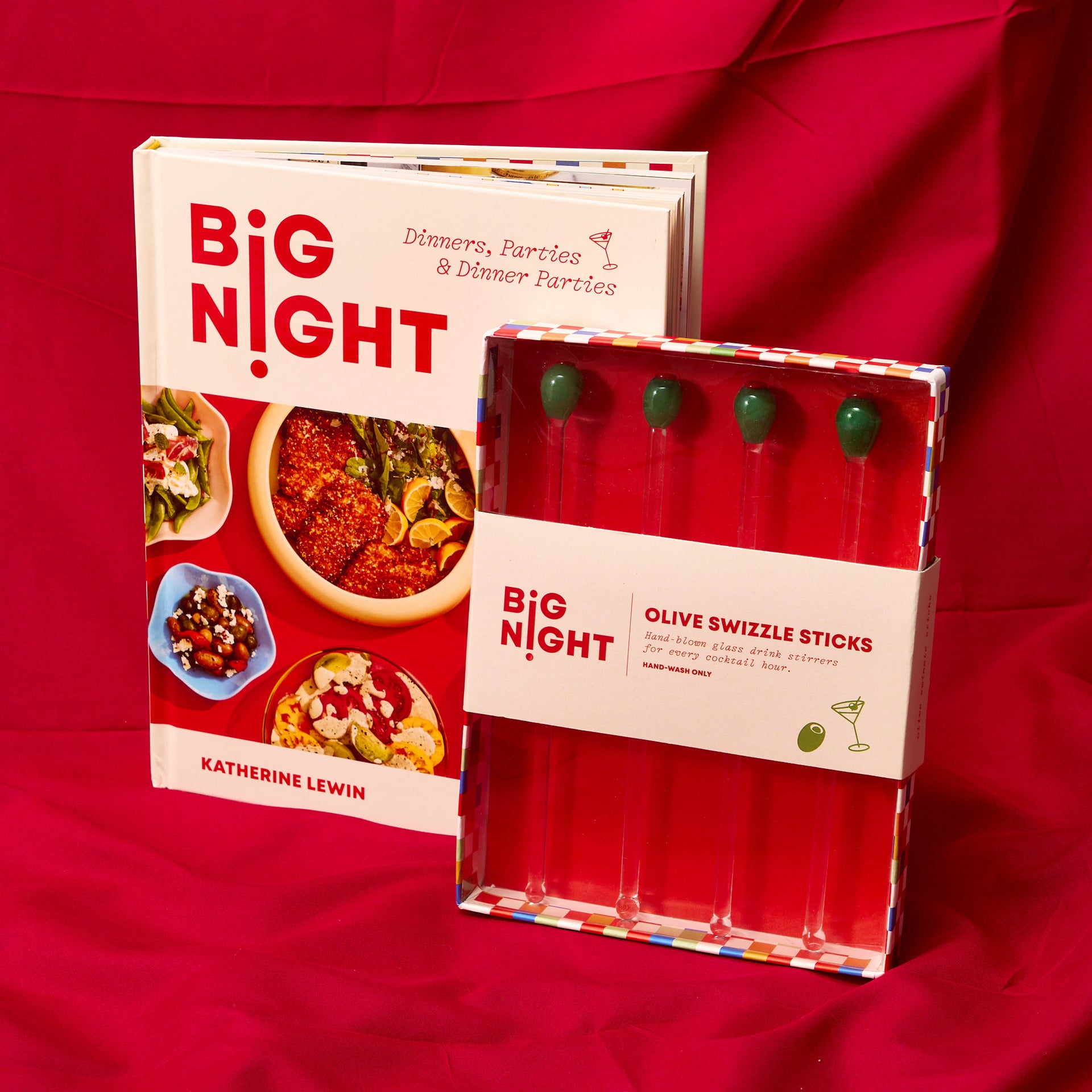 Perfect Pairing: Big Night Cookbook & Olive Swizzle Sticks