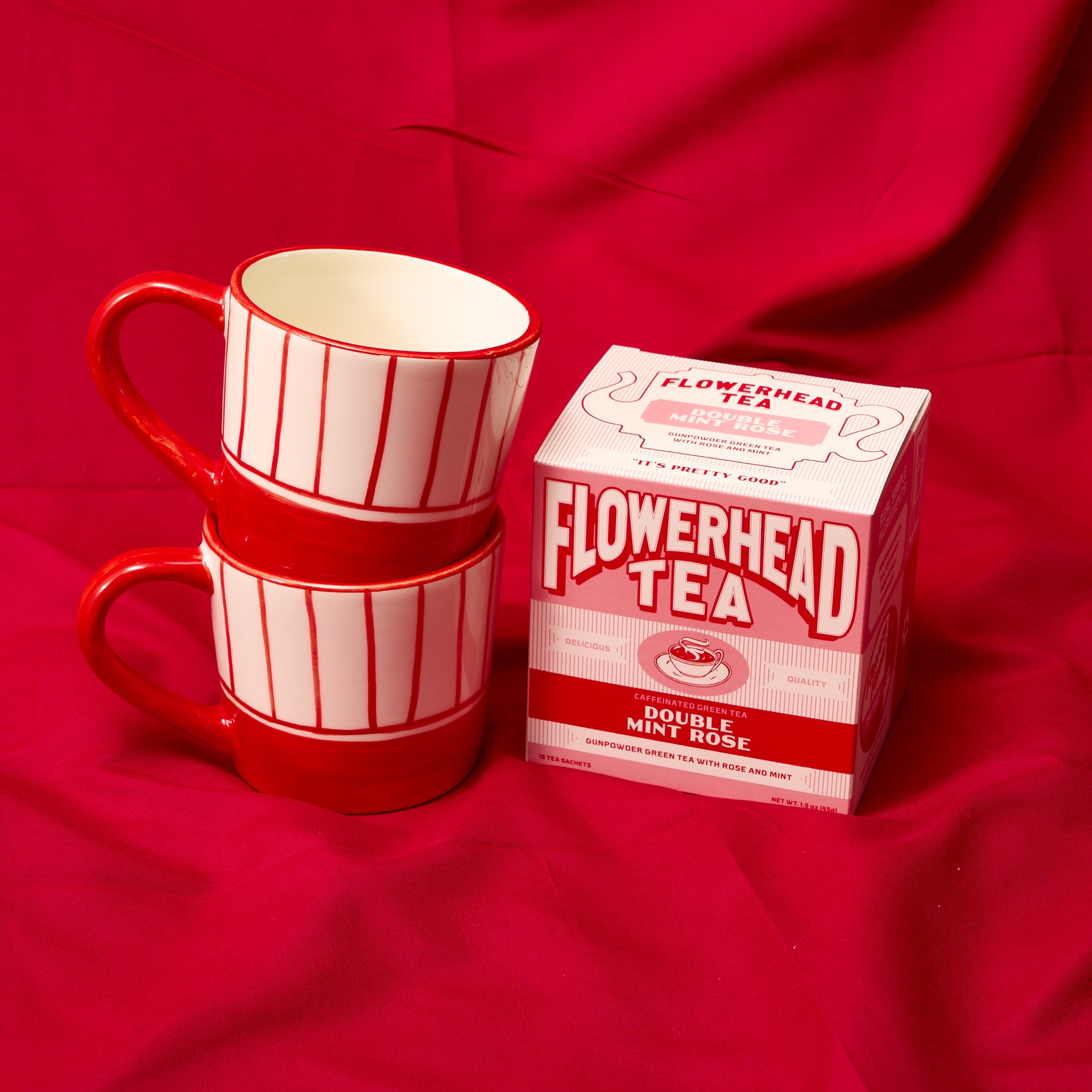 Perfect Pairing: Striped Mug Set & Mint Rose Tea
