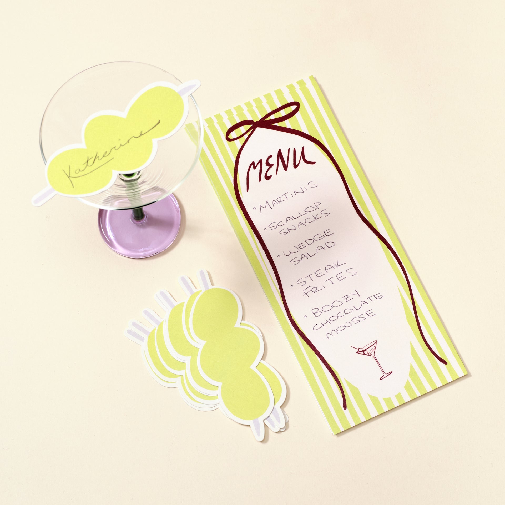 Olive Menu & Place Card Set