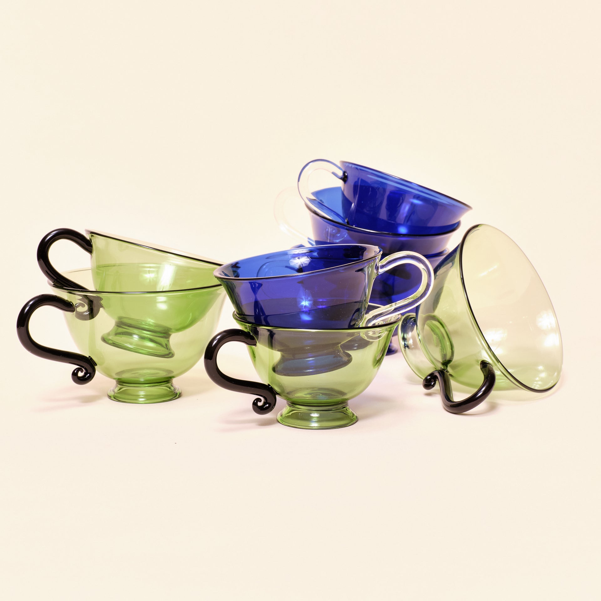 cobalt, green, clear