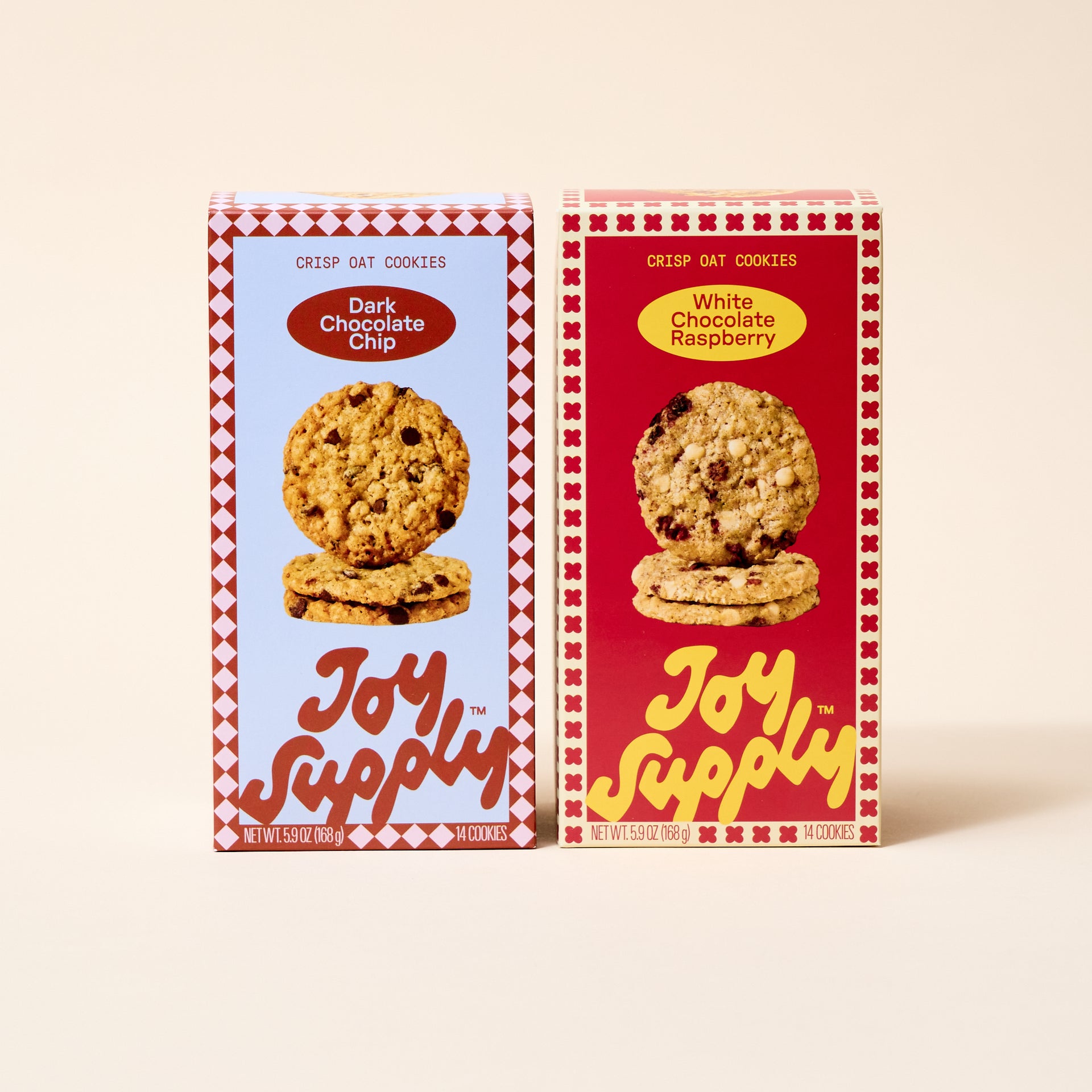 white chocolate raspberry cookie, dark chocolate chip cookie