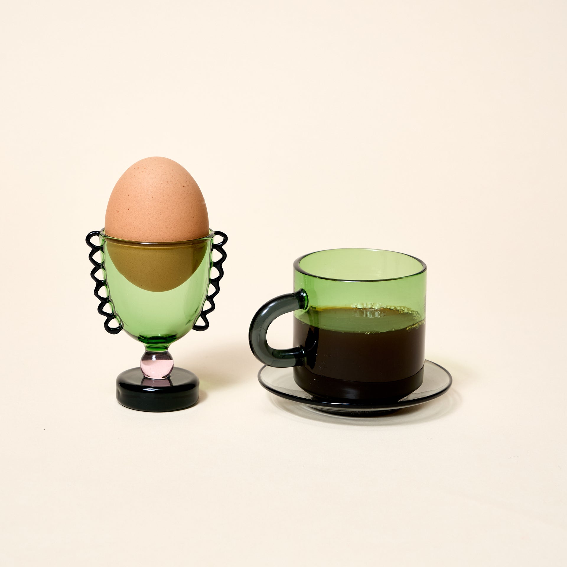 Multicolored Glass Espresso Set