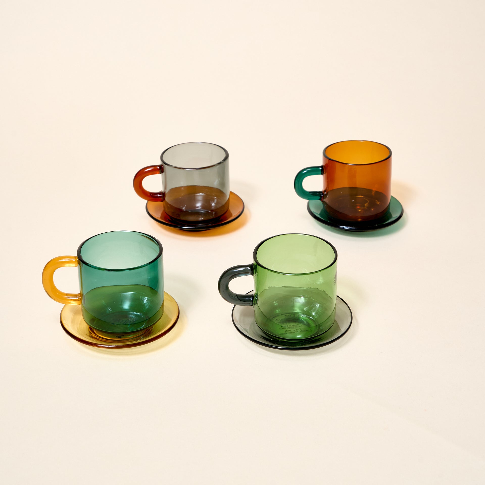 Multicolored Glass Espresso Set