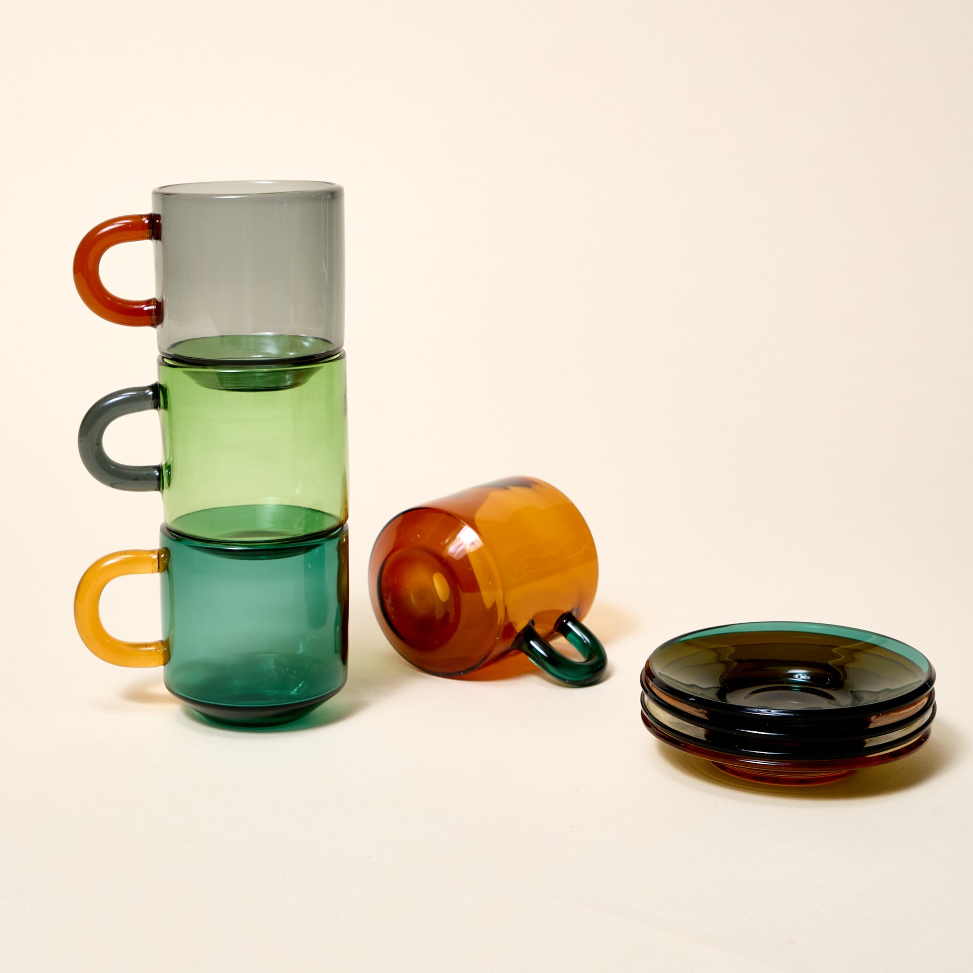 Multicolored Glass Espresso Set