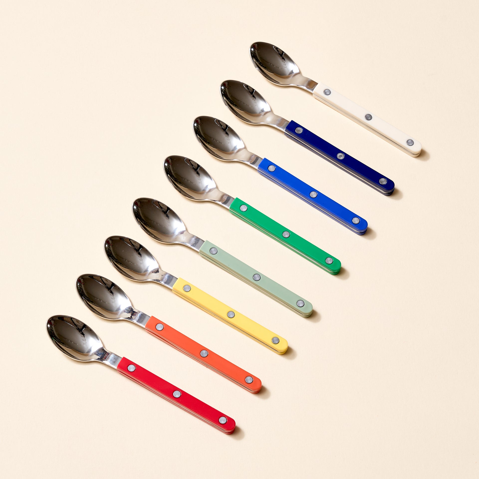 Red, Orange, Yellow, Asparagus, Garden Green, Lapis Blue, Navy, Ivory