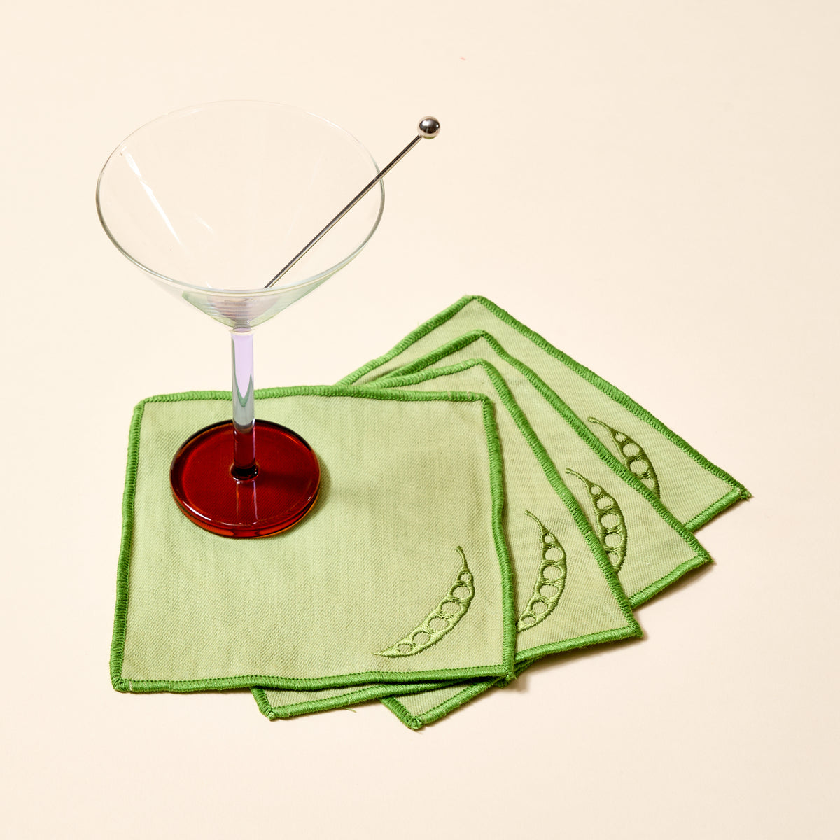Snap Pea Cocktail Napkins
