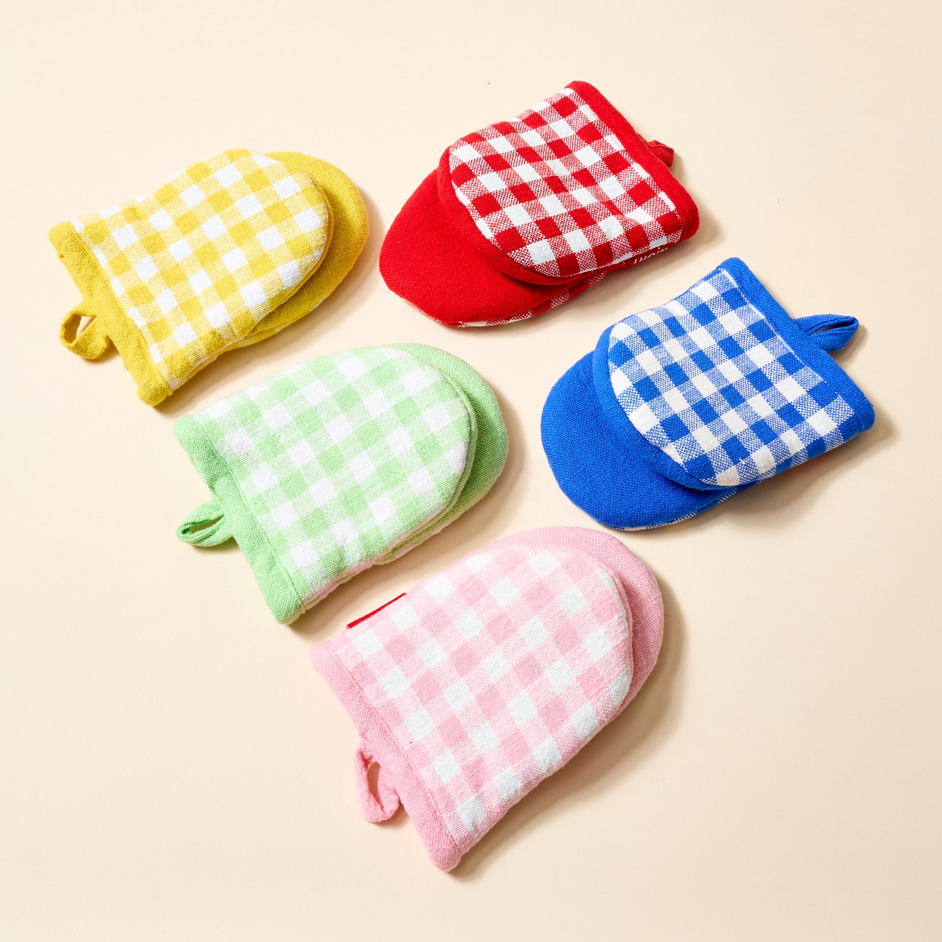 Yellow, Green, Pink, Red, Blue