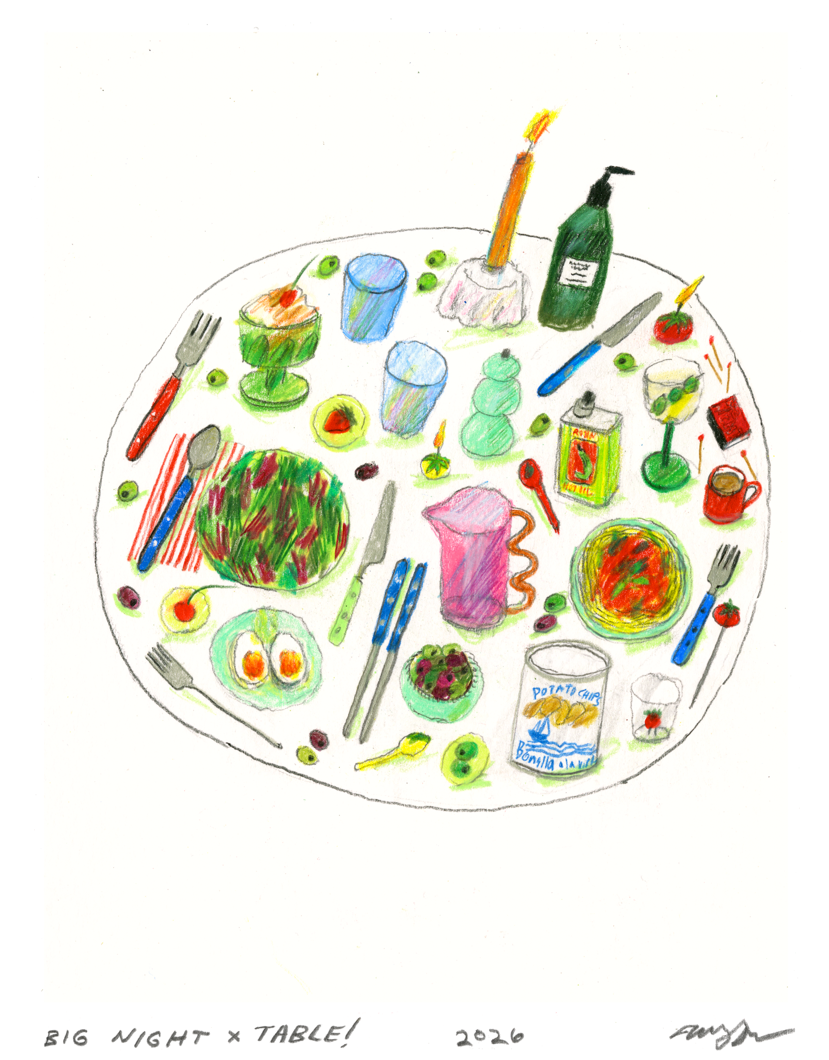 Big Night Print by Maggie Cowles