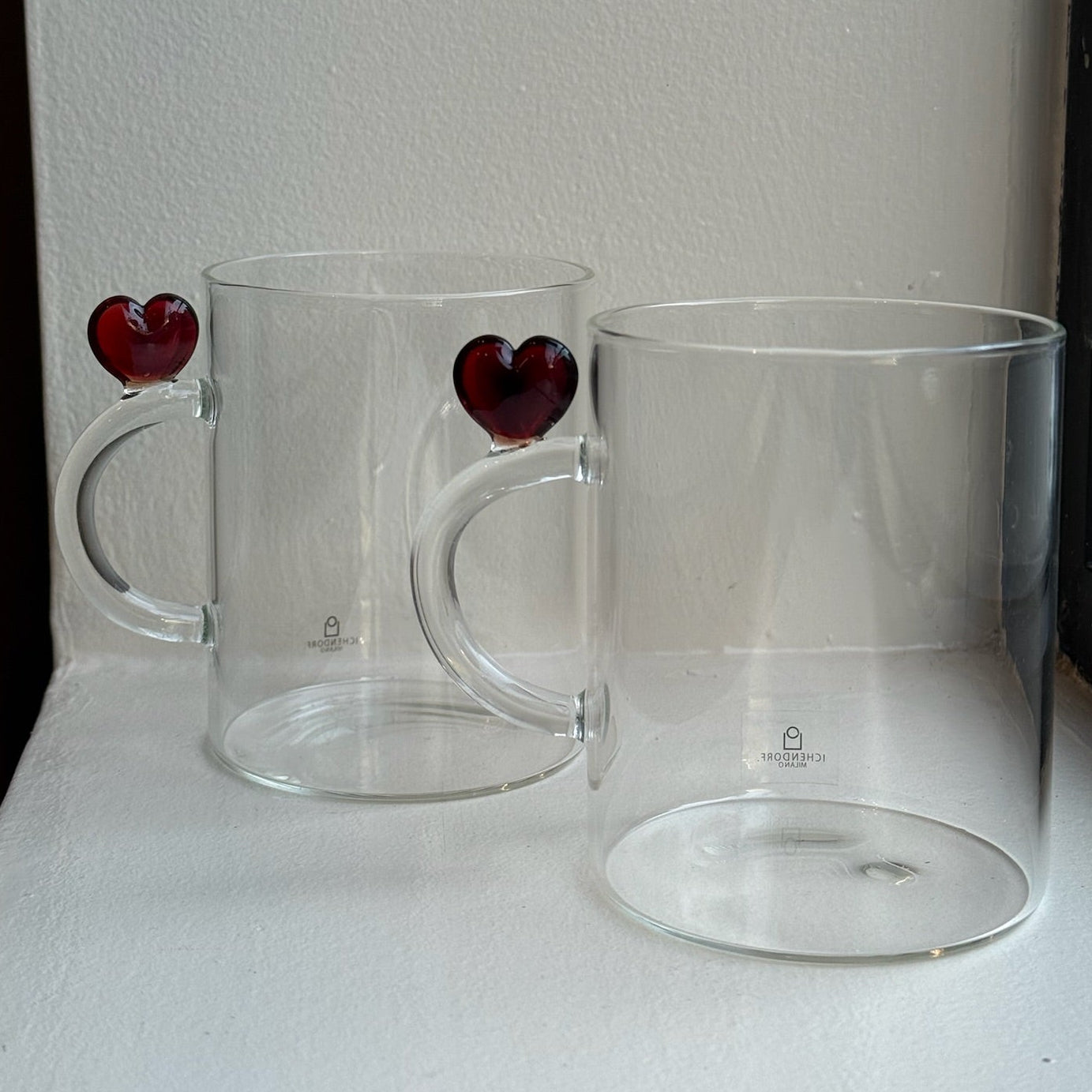 Glass Heart Mugs
