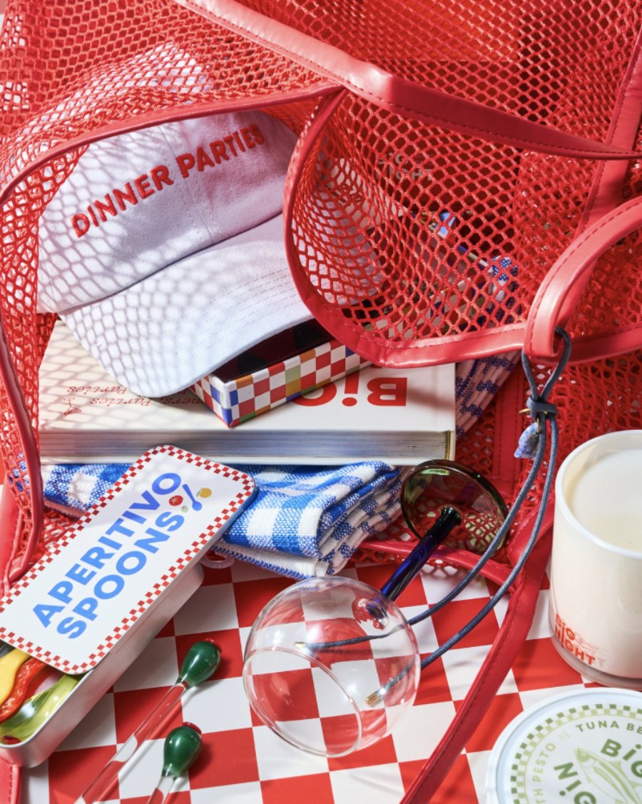 The Everywhere Tote packed with Big Night essentials