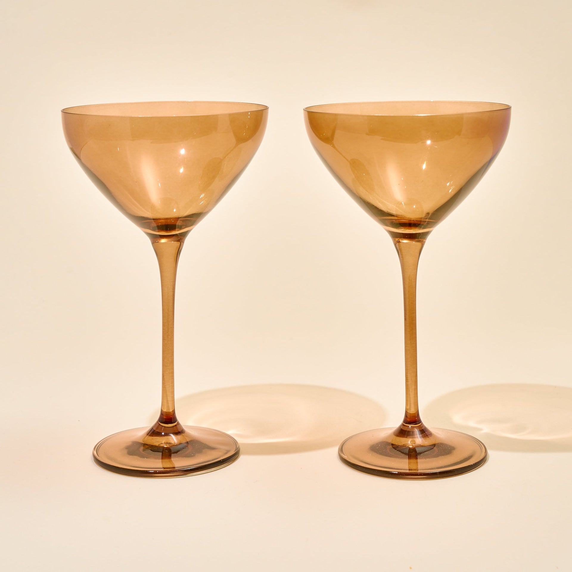 Estelle Colored Glass Martini Glasses, Set of 2 - Gray Smoke
