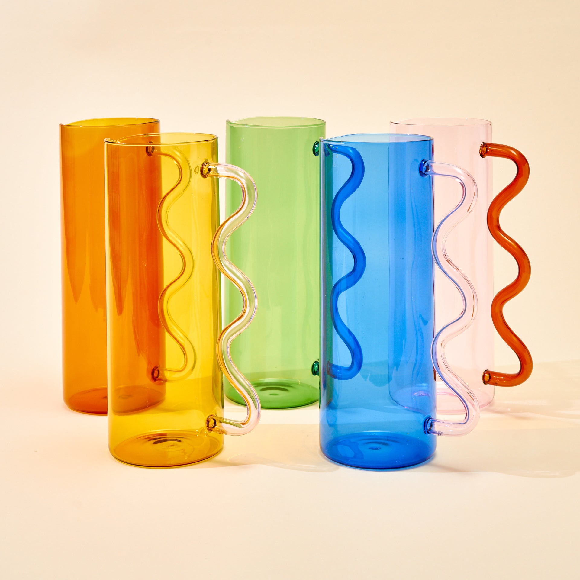 Wave Pitcher - Yellow/Pink